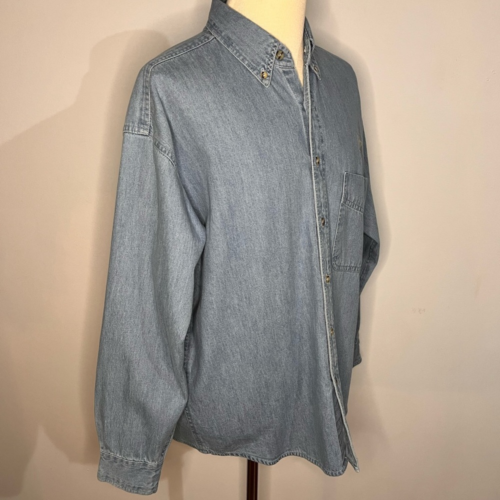 SOLD 6/4 Harbour Glen Vintage Miller Light Logo Denim Shirt - Picture 6 of 12